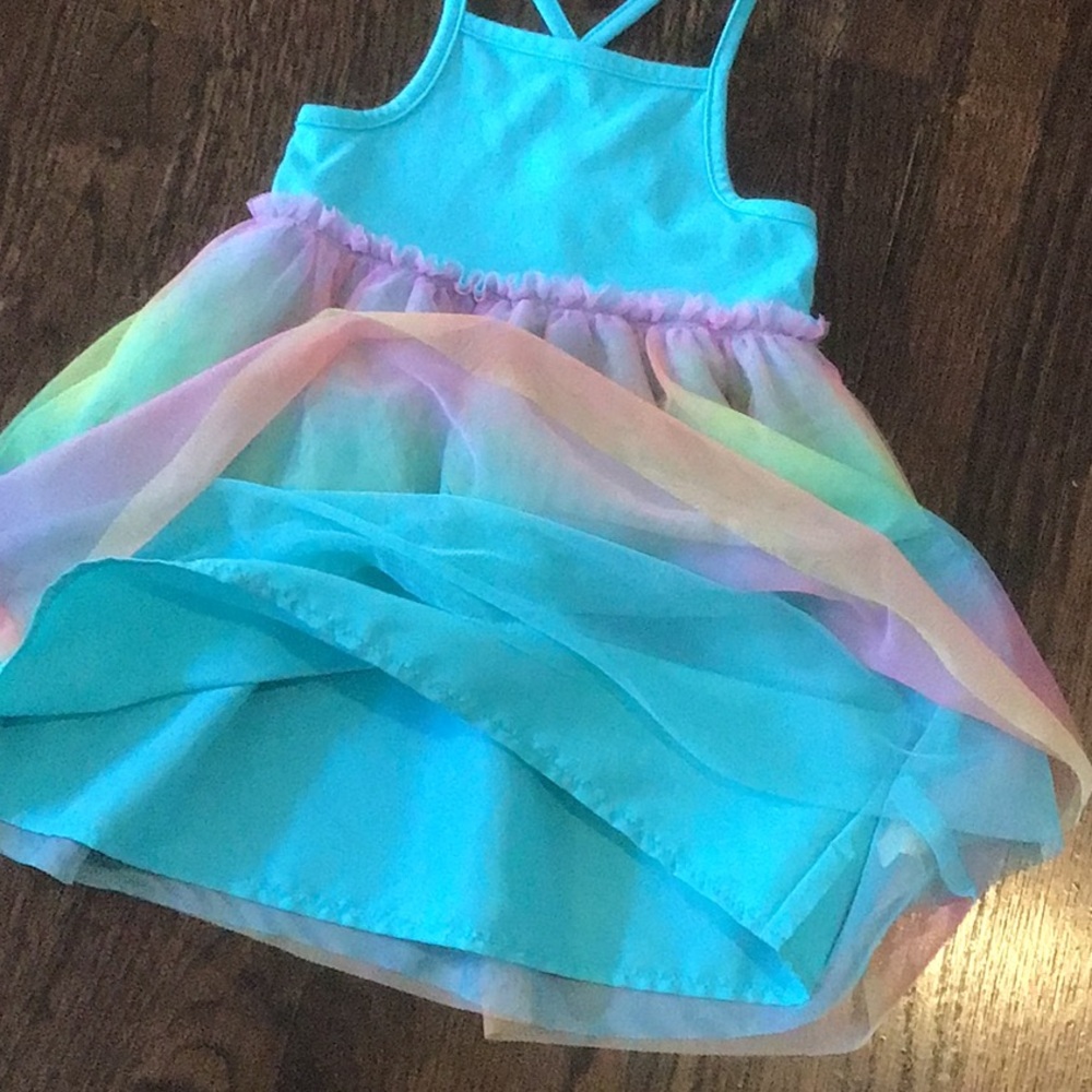 Rainbow Tulle Dress with Straps ~ Sz 3T - Picture 2 of 9